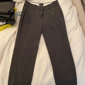 Grey j crew suit pants slight crop, worn once look brand new